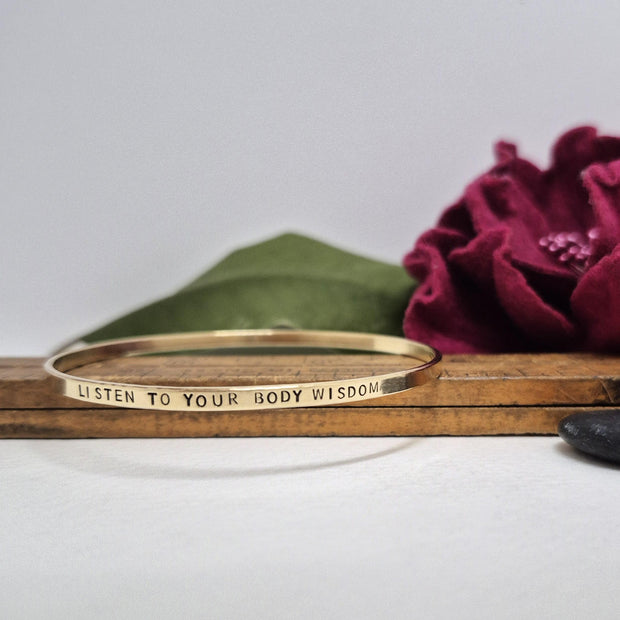 HANDCRAFTED "LISTEN TO YOUR BODY WISDOM" BRACELET