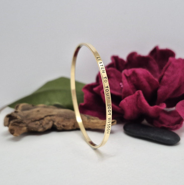 HANDCRAFTED "LISTEN TO YOUR BODY WISDOM" BRACELET